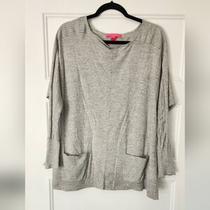 Womens XL grey lightweight over sized sweater lilly pulitzer